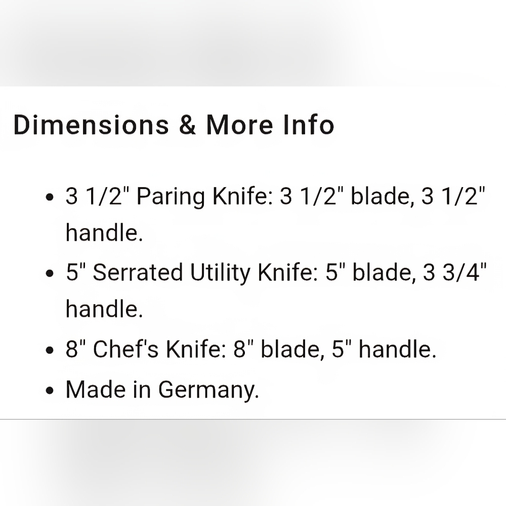 BNWT Williams Sonoma Encore Starter Knives, Set of 3, Retail Price $169.95 USD - Picture 7 of 8